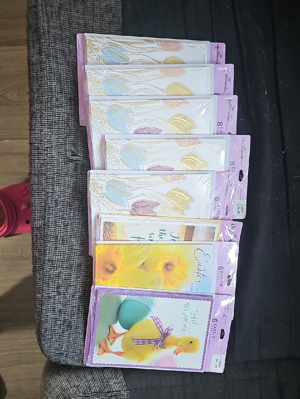 8 Bundle Hallmark Purple and Yellow Duck Easter Cards - Pack of 6